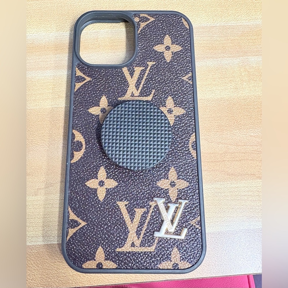 iPhone 13 fashion Brown Phone Case with PopSocket